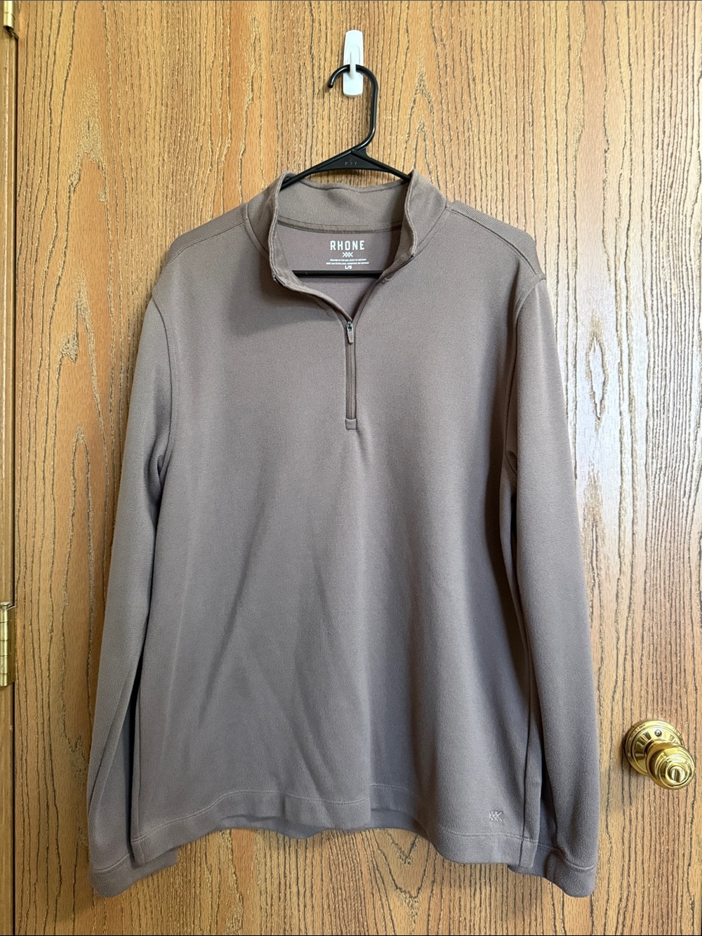 RHONE Men's Taupe Quarter-Zip Performance Pullover